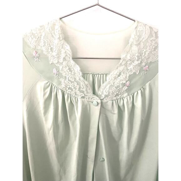Vintage Shadowline Mint Green Nylon Robe | Sz Small | EUC - Picture 4 of 5